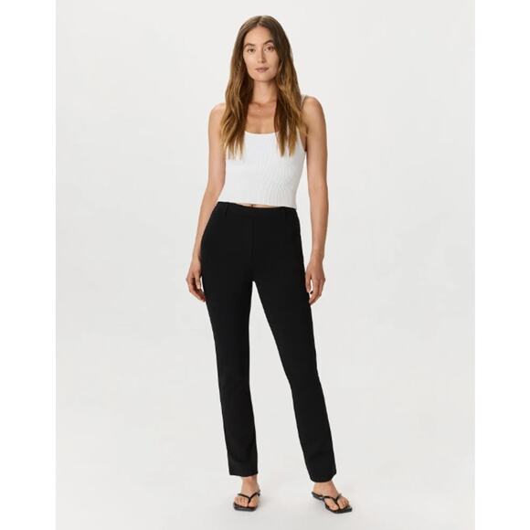 QUINCE Ultra-Stretch Ponte Straight Leg Pants Black Sz L Tall {DD44} - Picture 1 of 8